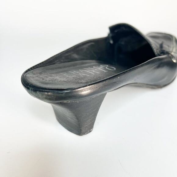 Franco Sarto Black Leather Kitten Heels Mules Shoes Shoes 7 - Picture 9 of 13